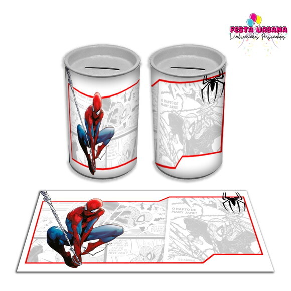 Adesivo Cofrinho Homem Aranha | Tubolata Festa Infantil