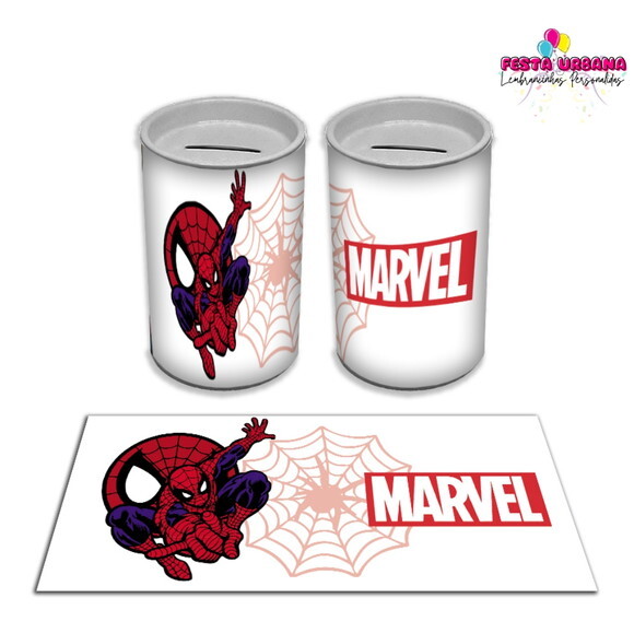Adesivo Cofrinho Homem Aranha | Tubolata Festa Infantil
