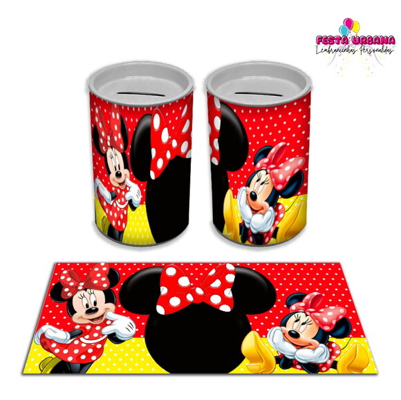 Adesivo Cofrinho Minnie Vermelha | Tubolata Festa Infantil