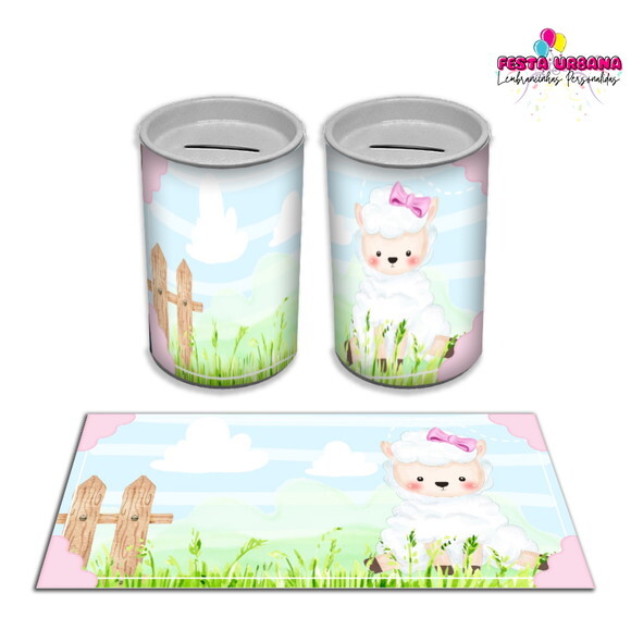 Adesivo Cofrinho Ovelhinha Baby | Tubolata Festa Infantil