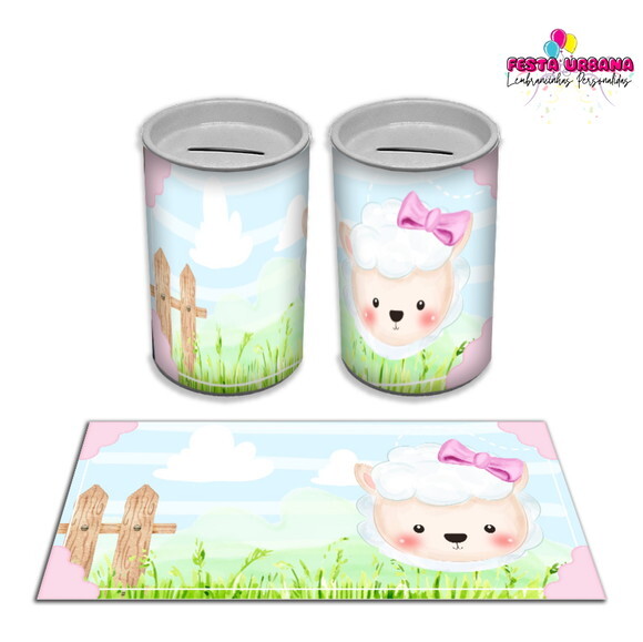 Adesivo Cofrinho Ovelhinha Baby | Tubolata Festa Infantil