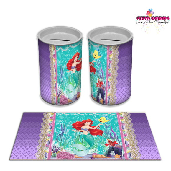 Adesivo Cofrinho Pequena Sereia | Tubolata Festa Infantil