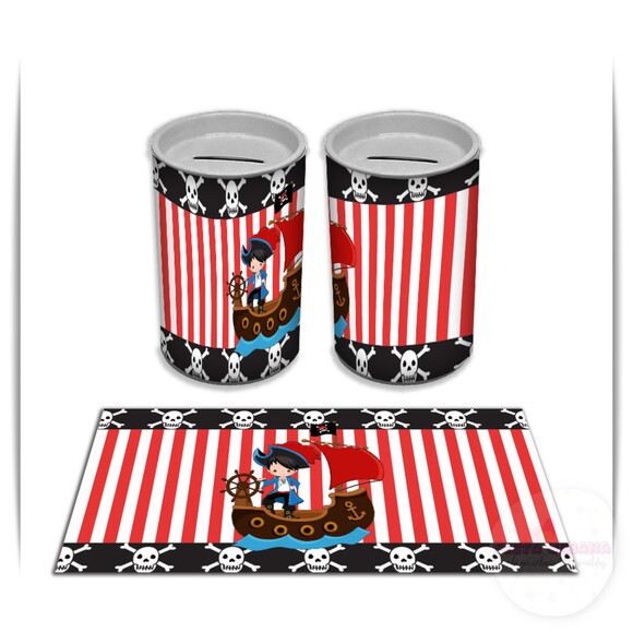 Adesivo Cofrinho Pirata | Tubolata Festa Infantil