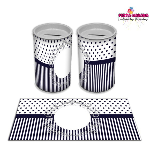 Adesivo Cofrinho Realeza Azul | Tubolata Festa Infantil