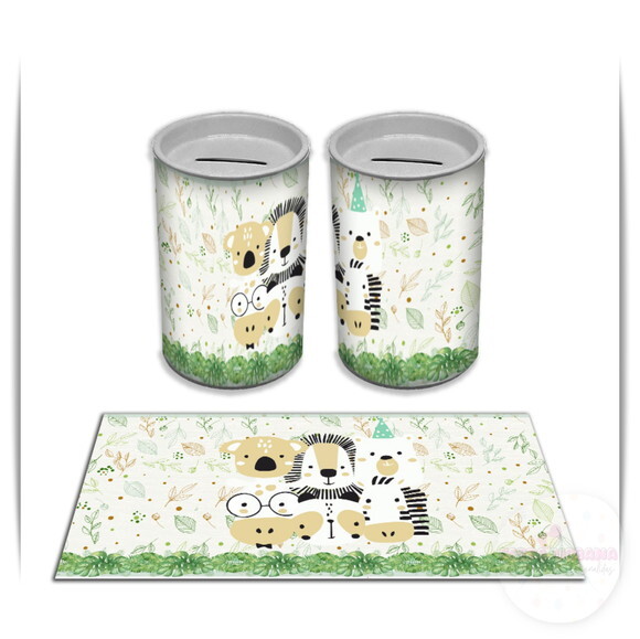 Adesivo Cofrinho Safari Minimalista | Tubolata Festa Infantil