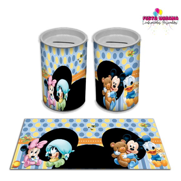 Adesivo Cofrinho Turma do Mickey Baby | Tubolata Festa Infantil