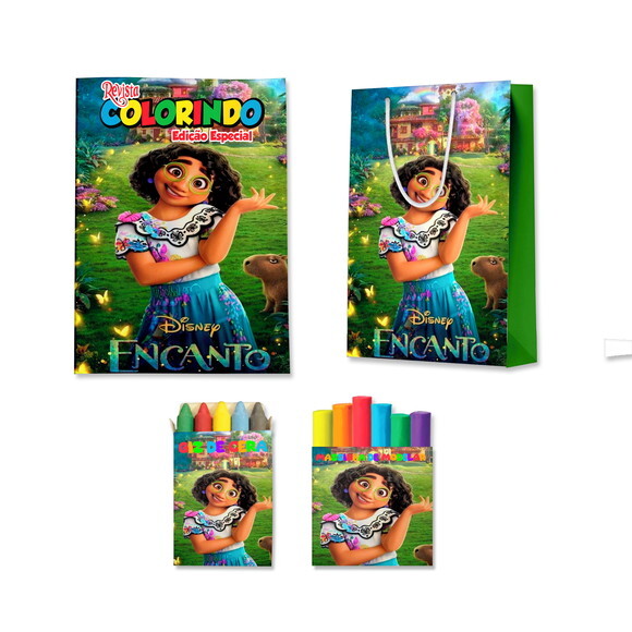 Kit Colorir com Massinha e Sacola Encanto Mirabel | Lembrancinha 