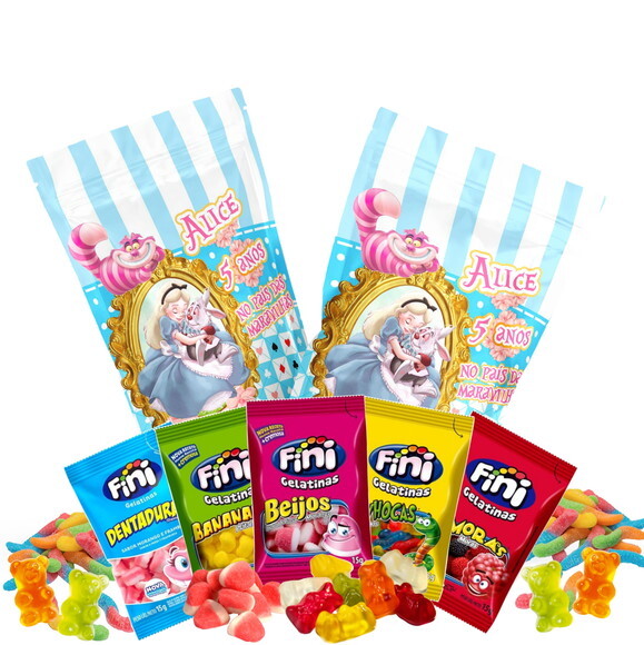 Fini Personalizado Alice no País das Maravilhas no Saquinho Meta
