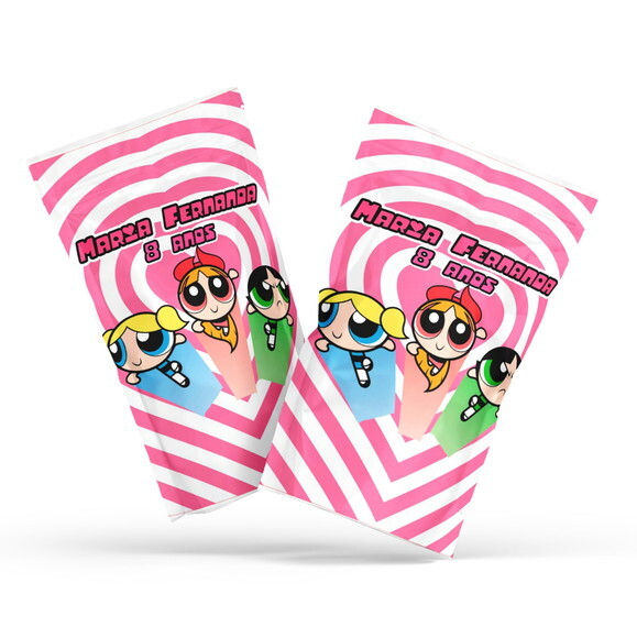 Fini Personalizado Meninas Super Poderosas no Saquinho Metalizado