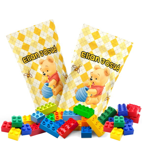 Blocos de Montar Ursinho Pooh no Saquinho Metalizado no Saquinho 