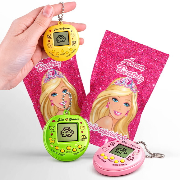 Tamagotchi Barbie |  no Zip Metalizado no Saquinho Personalizado 