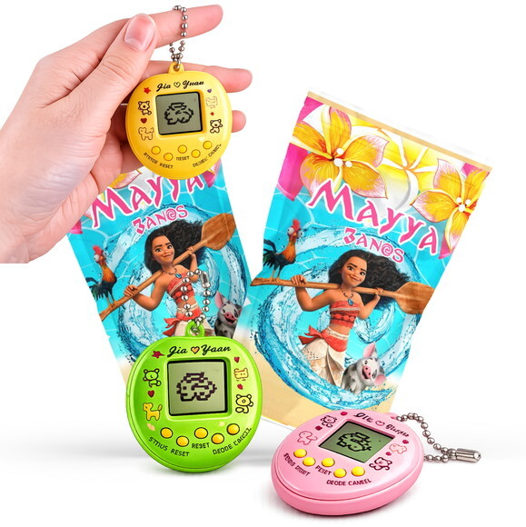 Tamagotchi Moana |  no Zip Metalizado no Saquinho Personalizado |