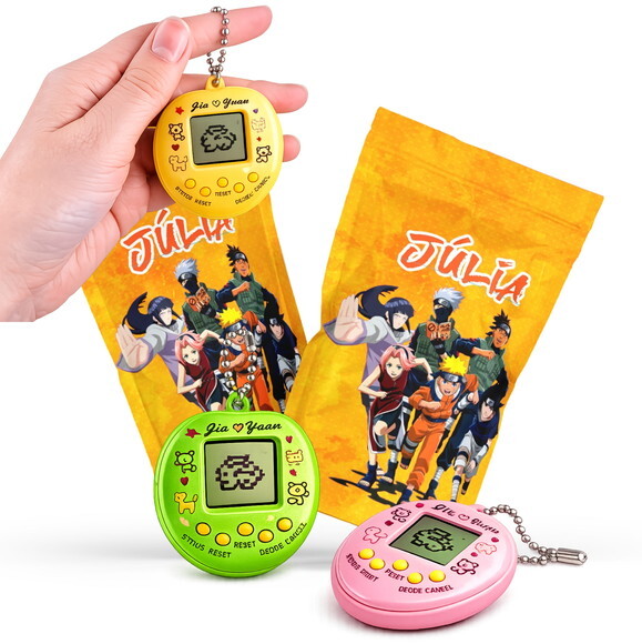 Tamagotchi Naruto |  no Zip Metalizado no Saquinho Personalizado 