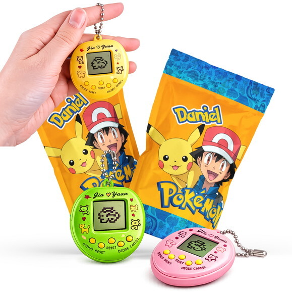 Tamagotchi Pokémon |  no Zip Metalizado no Saquinho Personalizad