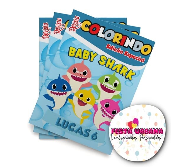 Livro de Colorir  Baby Shark 14x10 | Lembrancinha Festa Infantil