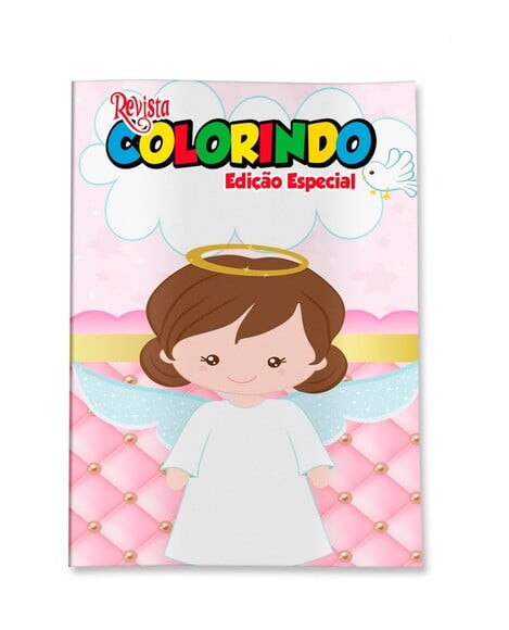 Livro de Colorir  Batizado Menina Rosa 14x10 | Lembrancinha Festa