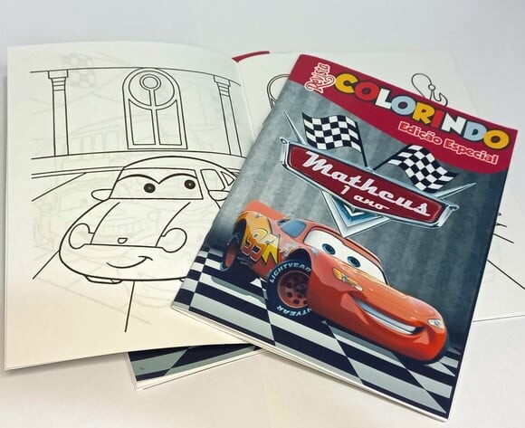 Livro de Colorir  Carros Relâmpago Mcqueen 14x10 | Lembrancinha 