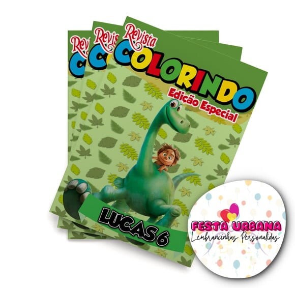Livro de Colorir  o Bom Dinossauro 14x10 | Lembrancinha Festa Inf