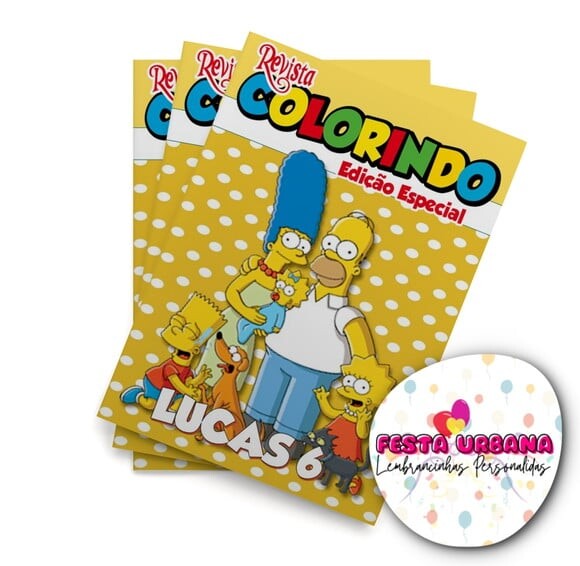 Livro de Colorir  os Simpsons 14x10 | Lembrancinha Festa Infantil