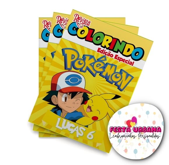 Livro de Colorir  Pokémon 14x10 | Lembrancinha Festa Infantil