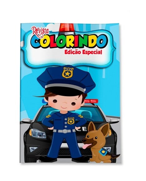 Livro de Colorir  Policial Menino 14x10 | Lembrancinha Festa Infa