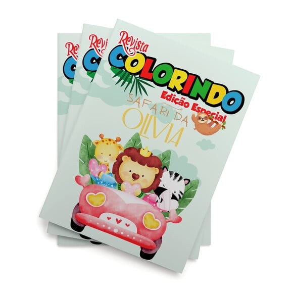 Livro de Colorir  Safari Menina 14x10 | Lembrancinha Festa Infant