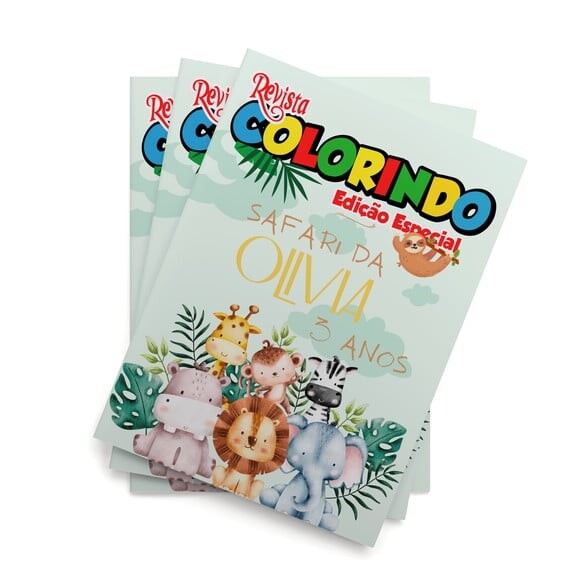 Livro de Colorir  Safari 14x10 | Lembrancinha Festa Infantil