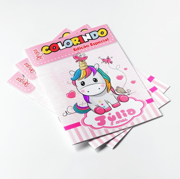 Livro de Colorir  Unicórnio 14x10 | Lembrancinha Festa Infantil