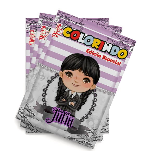 Livro de Colorir  Wandinha Addams 14x10 cm | Lembrancinha Festa I