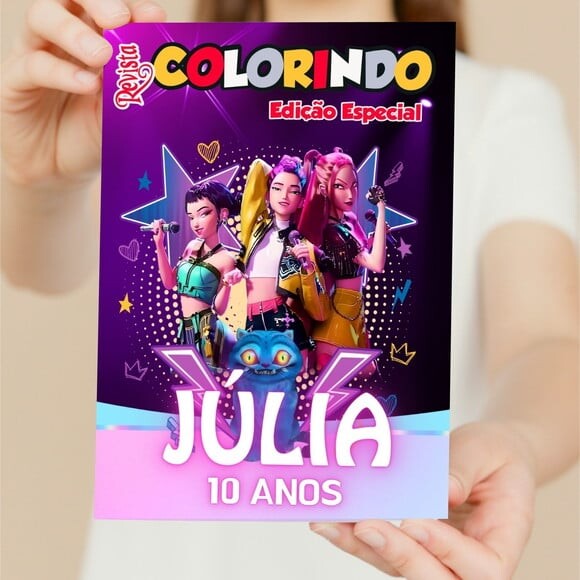 Livro de Colorir Guerreiras do Kpop Personalizada 15x21 | Lembran