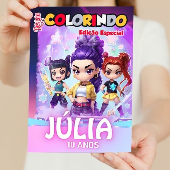 Livro de Colorir Guerreiras do Kpop Personalizada 15x21 | Lembran