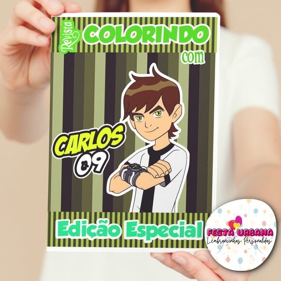 Livro de Colorir Ben 10 Tam G 15x21 Cm | Lembrancinha Festa Infan
