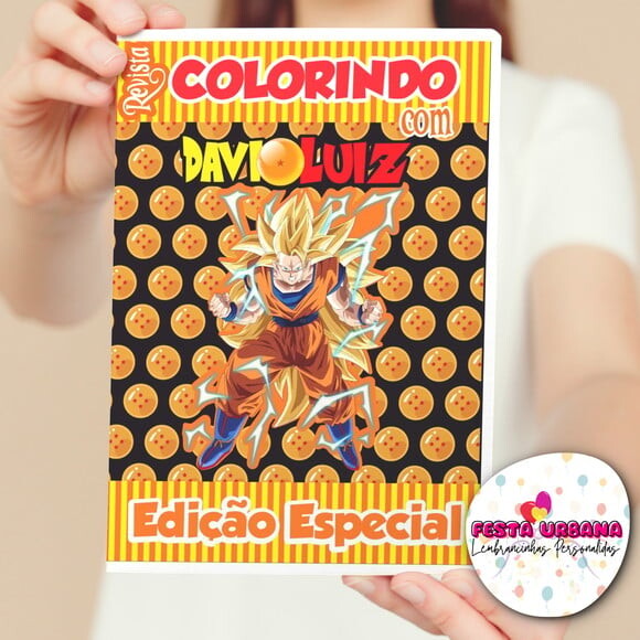 Livro de Colorir Dragon Ball Tam G 15x21 Cm | Lembrancinha Festa 