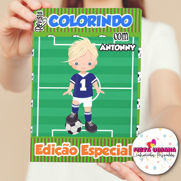Livro de Colorir Futebol Tam G 15x21 Cm | Lembrancinha Festa Infa