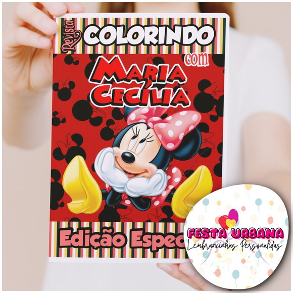 Livro de Colorir Minnie Tam G 15x21 Cm | Lembrancinha Festa Infan