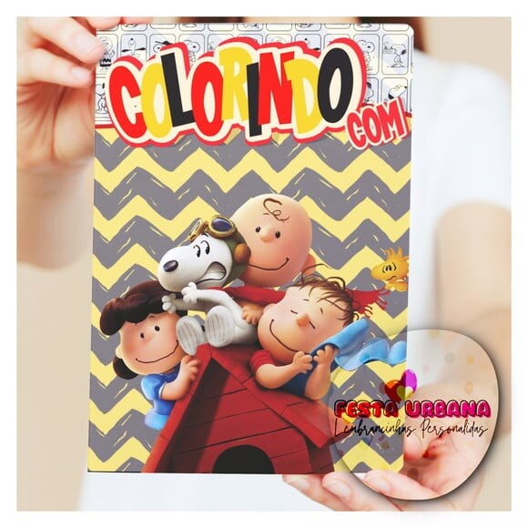 Livro de Colorir Snoopy Tam G 15x21 Cm | Lembrancinha Festa Infan