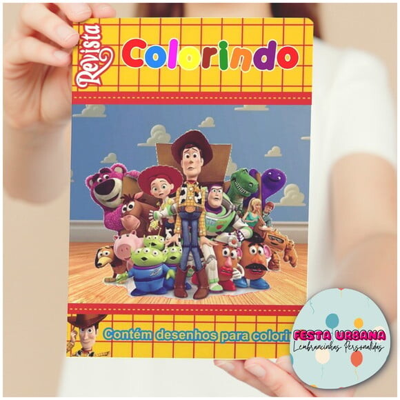 Livro de Colorir Toy Story Tam G 15x21 Cm | Lembrancinha Festa In