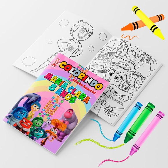 Kit Colorir com Giz  Divertidamente 2 Tam 14x10cm | Lembrancinha 