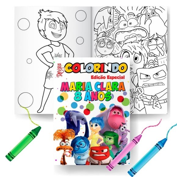 Kit Colorir com Giz Divertidamente 2 Tam G 15x21cm | Lembrancinha