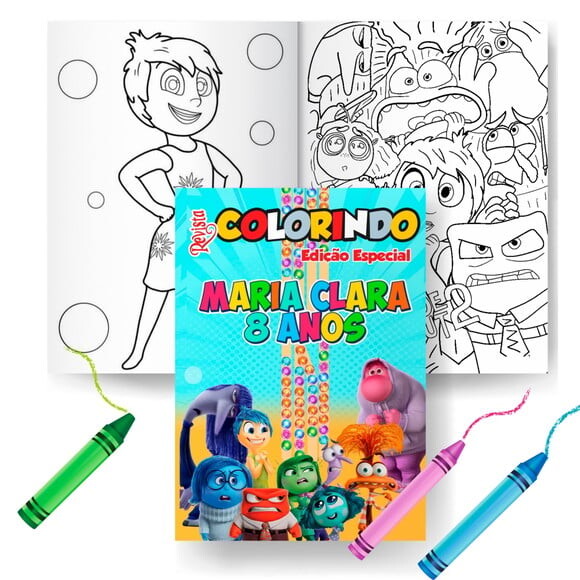 Kit Colorir com Giz Divertidamente 2 Tam G 15x21cm | Lembrancinha