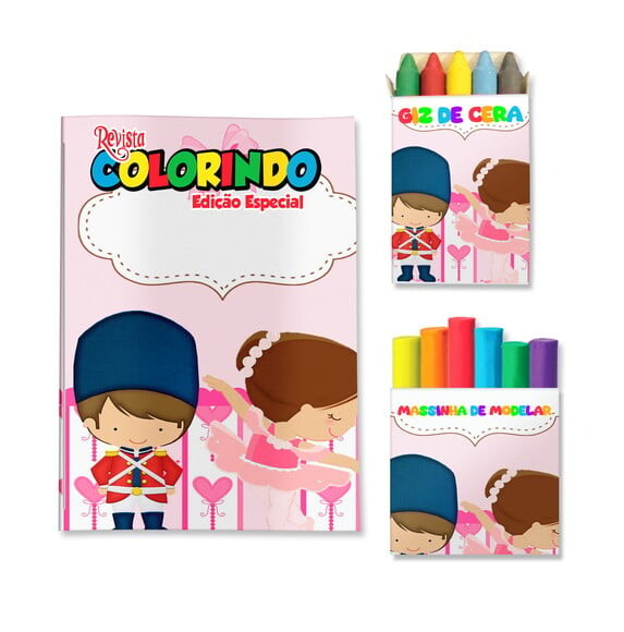 Kit Colorir com Giz e Massinha Bailarina e Soldadinho de Chumbo |
