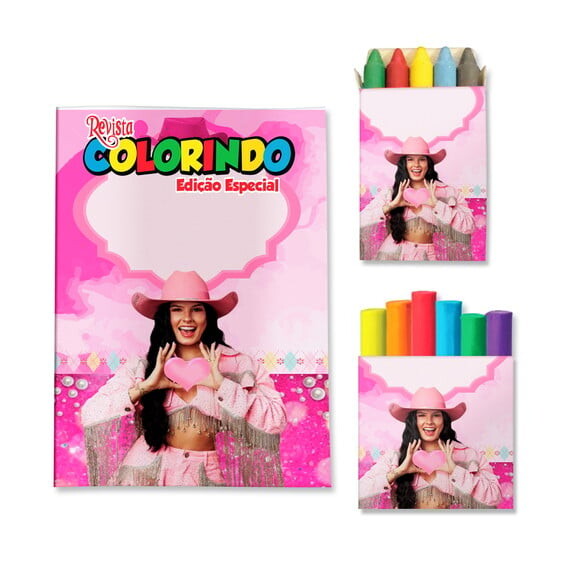 Kit Colorir com Giz e Massinha Boiadeira Ana Castela Country | Le