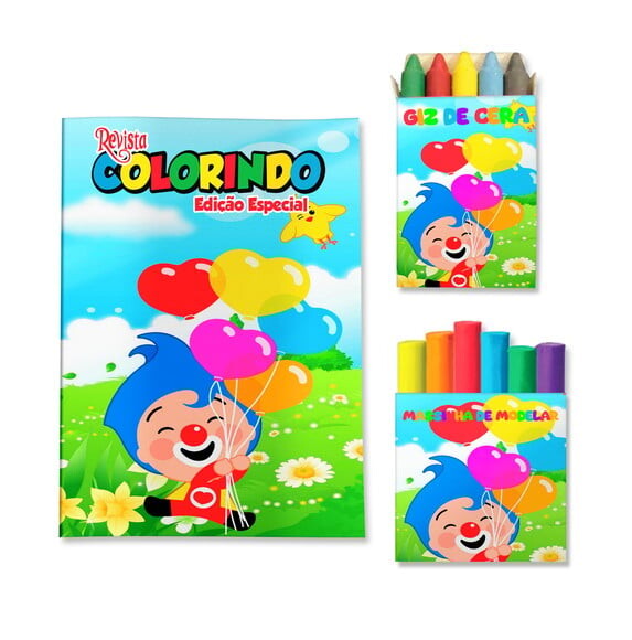 Kit Colorir com Giz e Massinha Plim Plim, Um Herói do Coração 