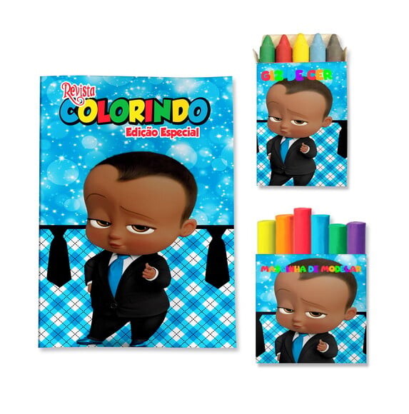 Kit Colorir com Giz e Massinha Poderoso Chefinho | Lembrancinha F