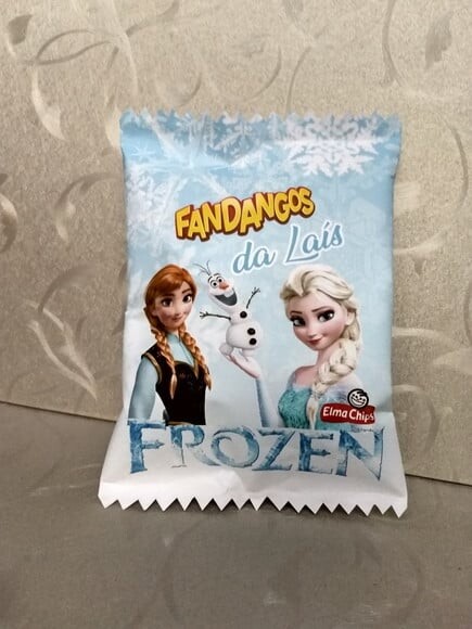 Saquinho para Salgadinho Frozen Ana E Elsa Personalizado | Festa 