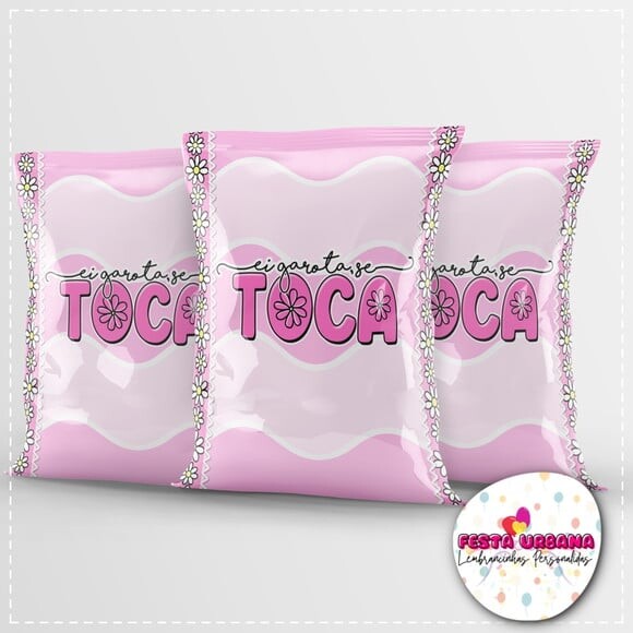 Saquinho para Salgadinho Outubro Rosa Personalizado | Festa Infan