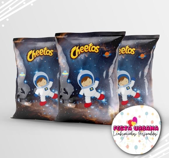Saquinho para Salgadinho Personalizado Astronauta Personalizado |