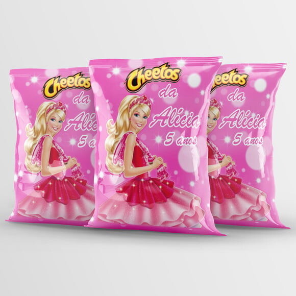 Saquinho para Salgadinho Personalizado Barbie Personalizado | Fes