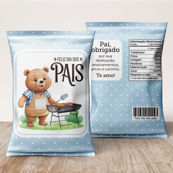Saquinho para Salgadinho Personalizado Dia dos Pais Personalizado