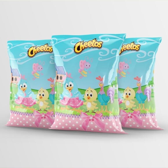 Saquinho para Salgadinho Personalizado Galinha Pintadinha Rosa Pe